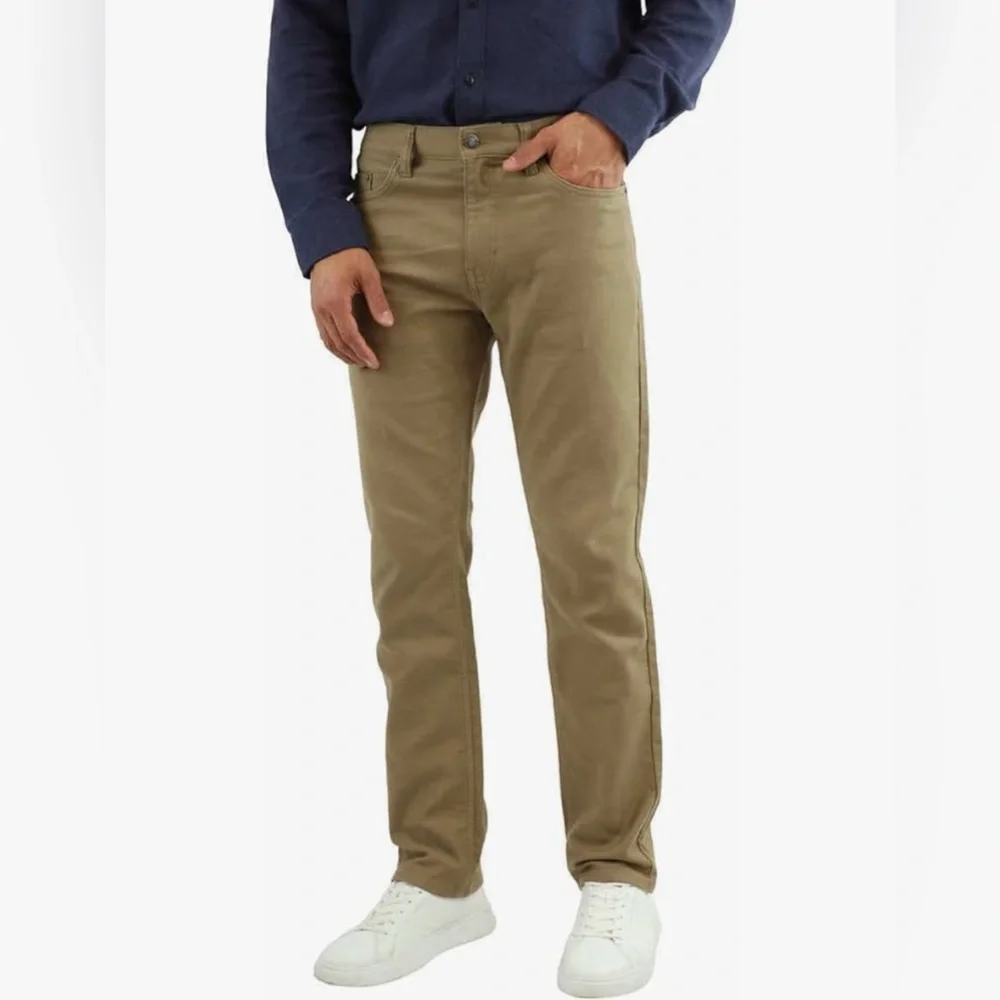 Jachs New York Mens Mid-Weight 5 Pocket Stretch Pant , Tan